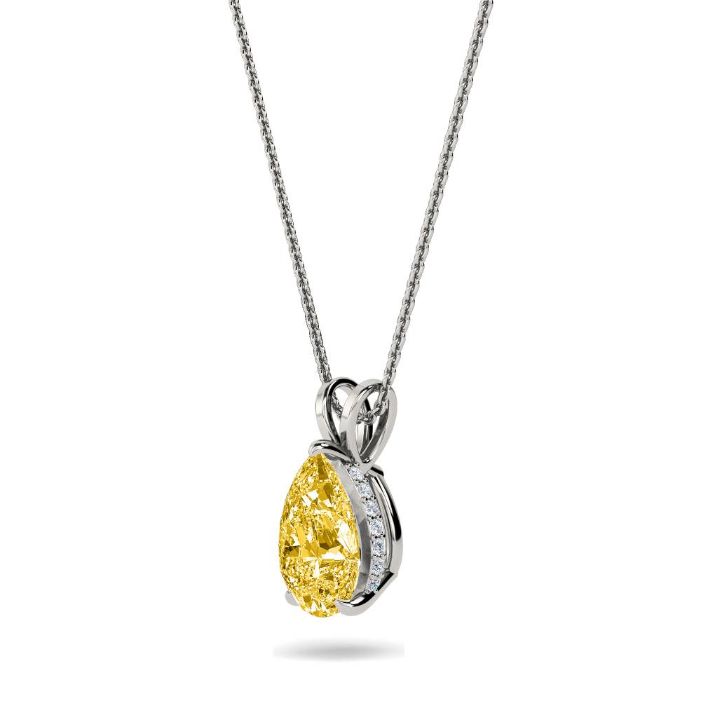 Pear Yellow Diamond Solitaire Pendant P