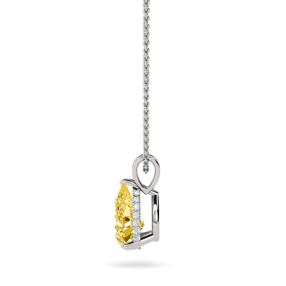 Pear Yellow Diamond Solitaire Pendant P