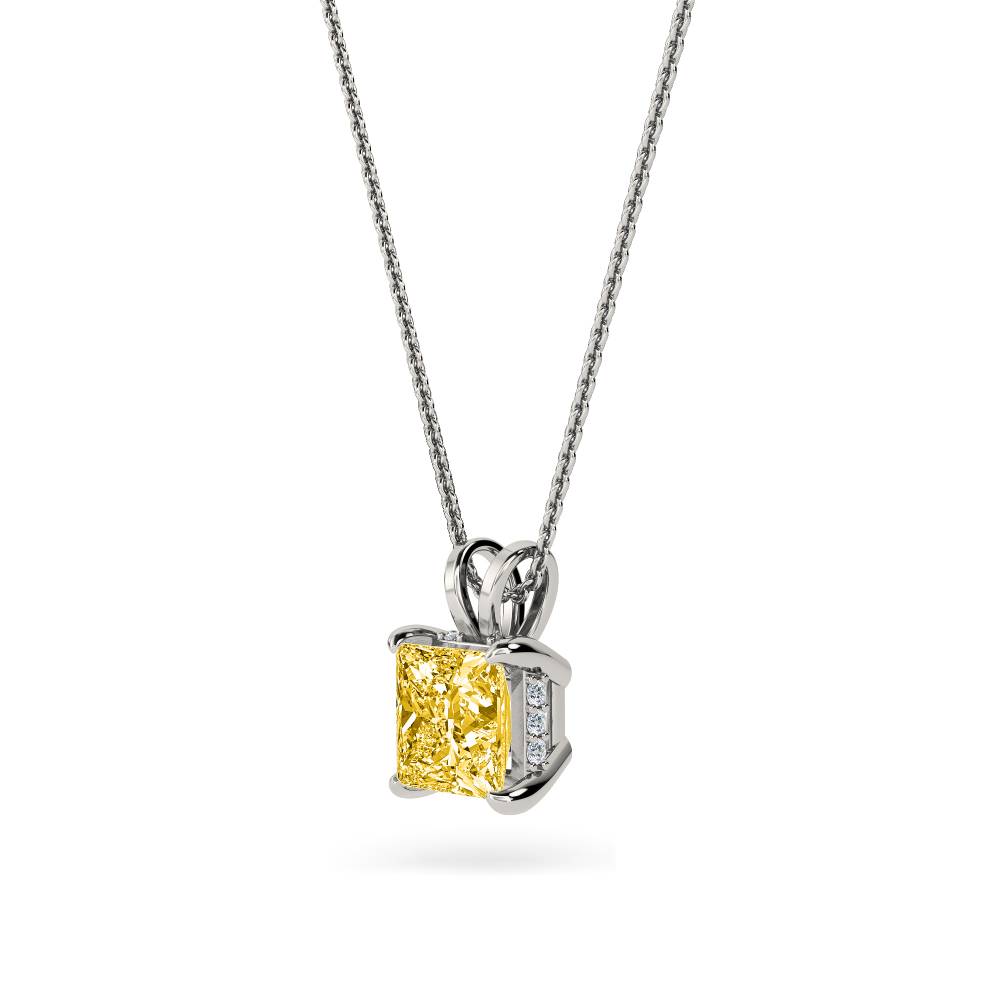 Princess Yellow Diamond Solitaire Pendant P