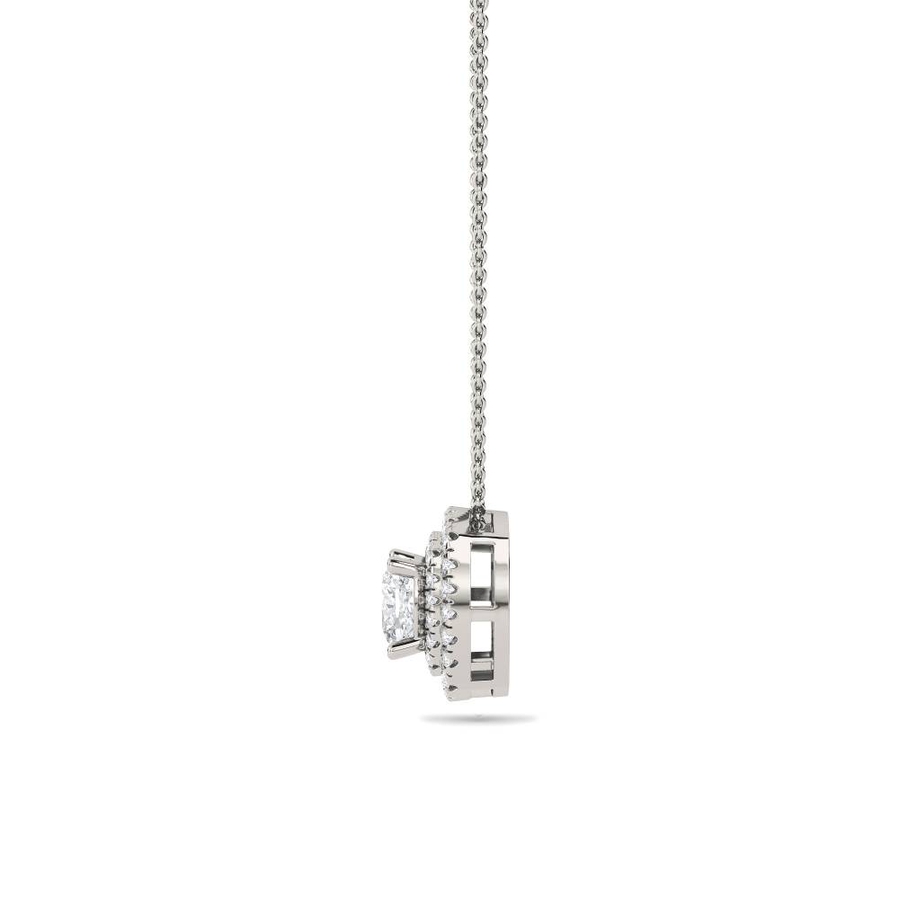 Cushion Shaped Diamond Single Halo Pendant P