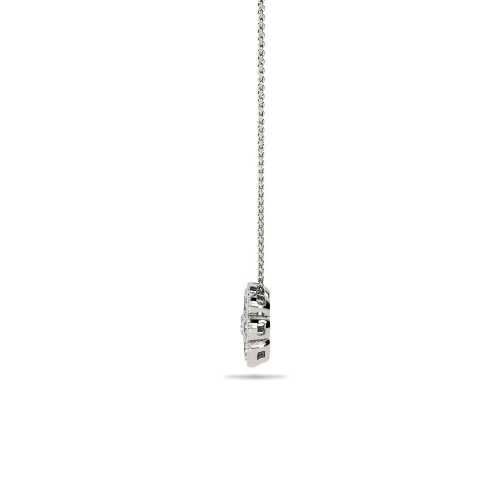 Round Diamond Single Halo Pendant P