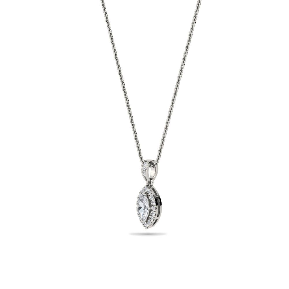 Marquise Diamond Single Halo Pendant P