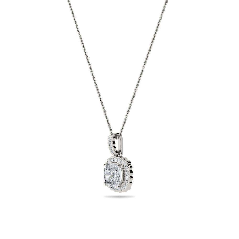 Cushion Shaped Diamond Single Halo Pendant P