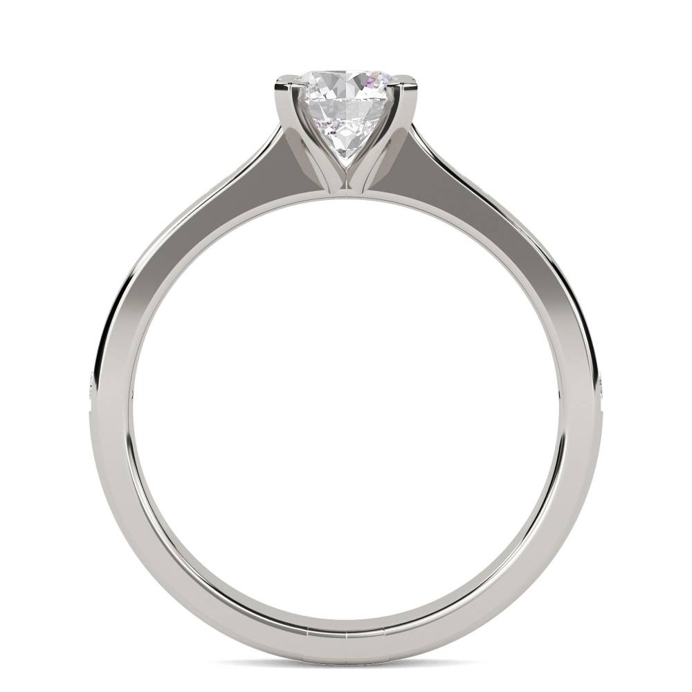 Round Diamond Shoulder Set Ring set in Platinum