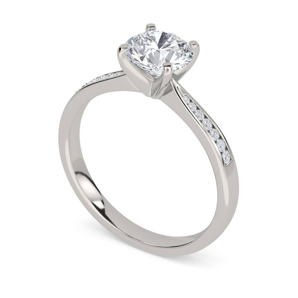 Shoulder Set Diamond Engagement Ring
 P