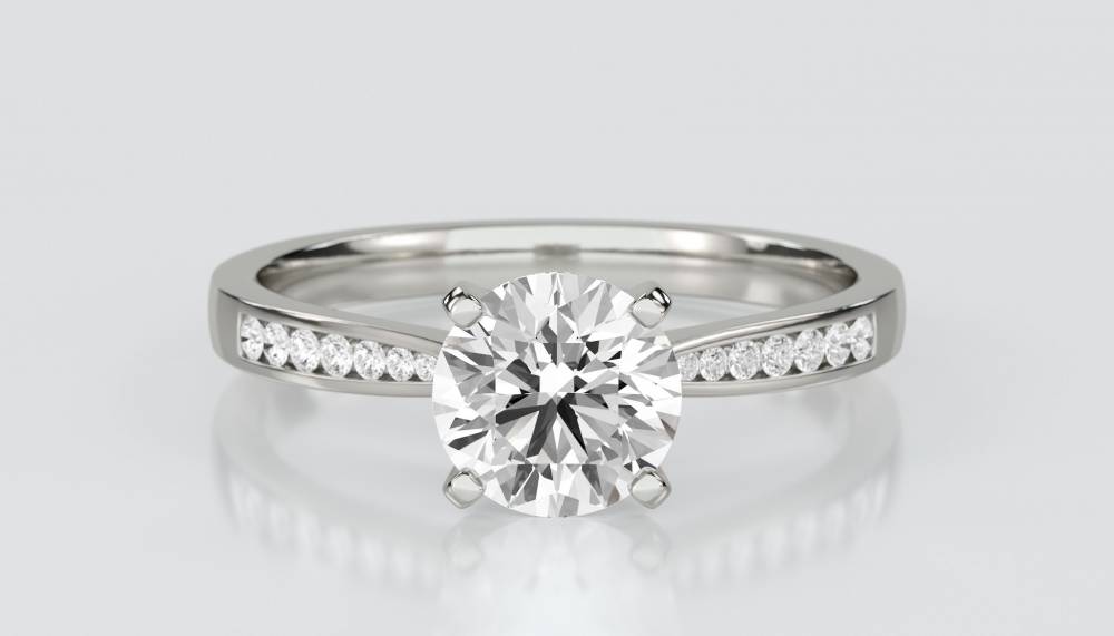 Shoulder Set Diamond Engagement Ring
 P