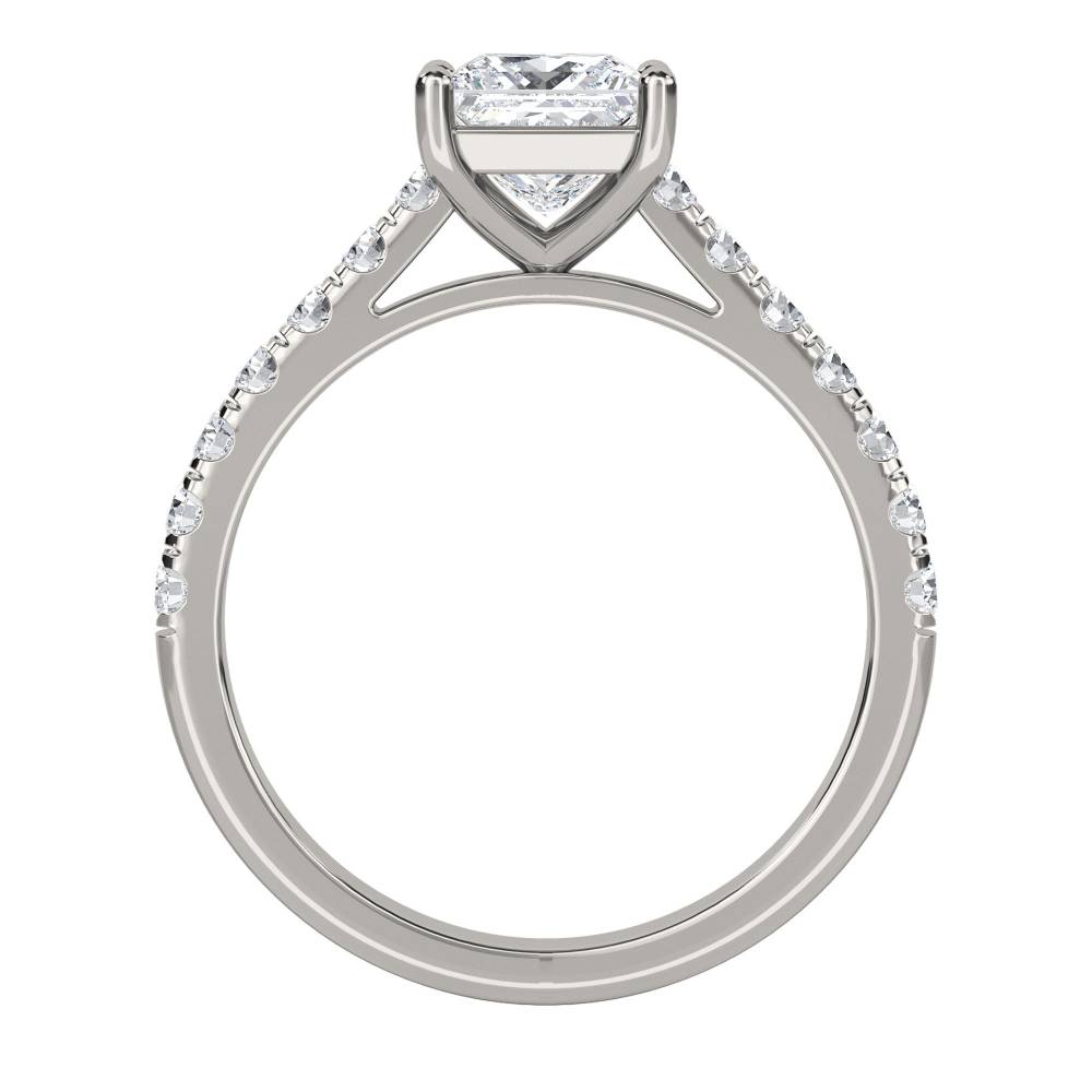 Princess Diamond Shoulder Set Ring P