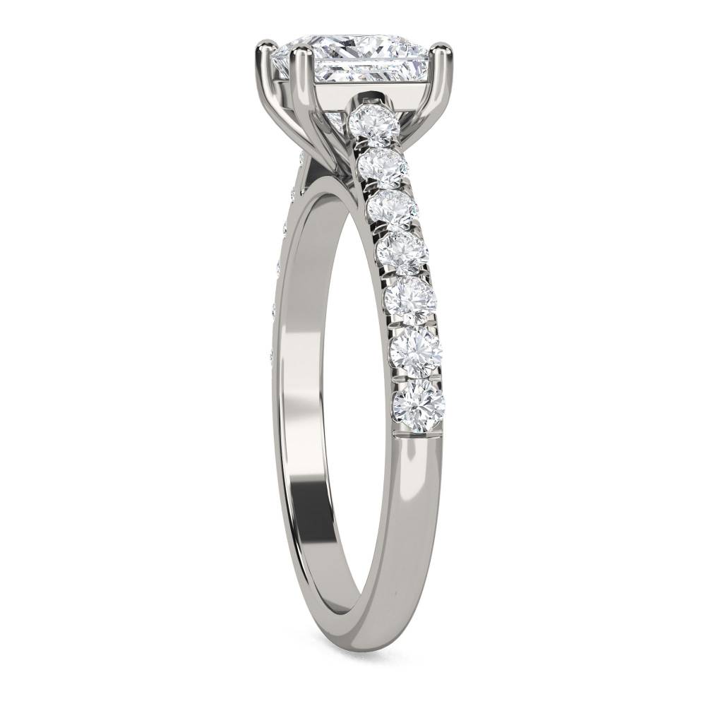 Princess Diamond Shoulder Set Ring P