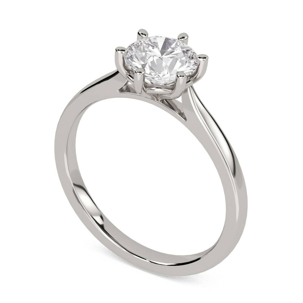 Round Diamond Engagement Ring set in Platinum