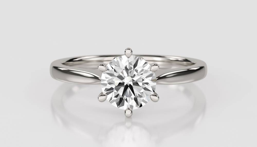 Round Diamond Engagement Ring set in Platinum