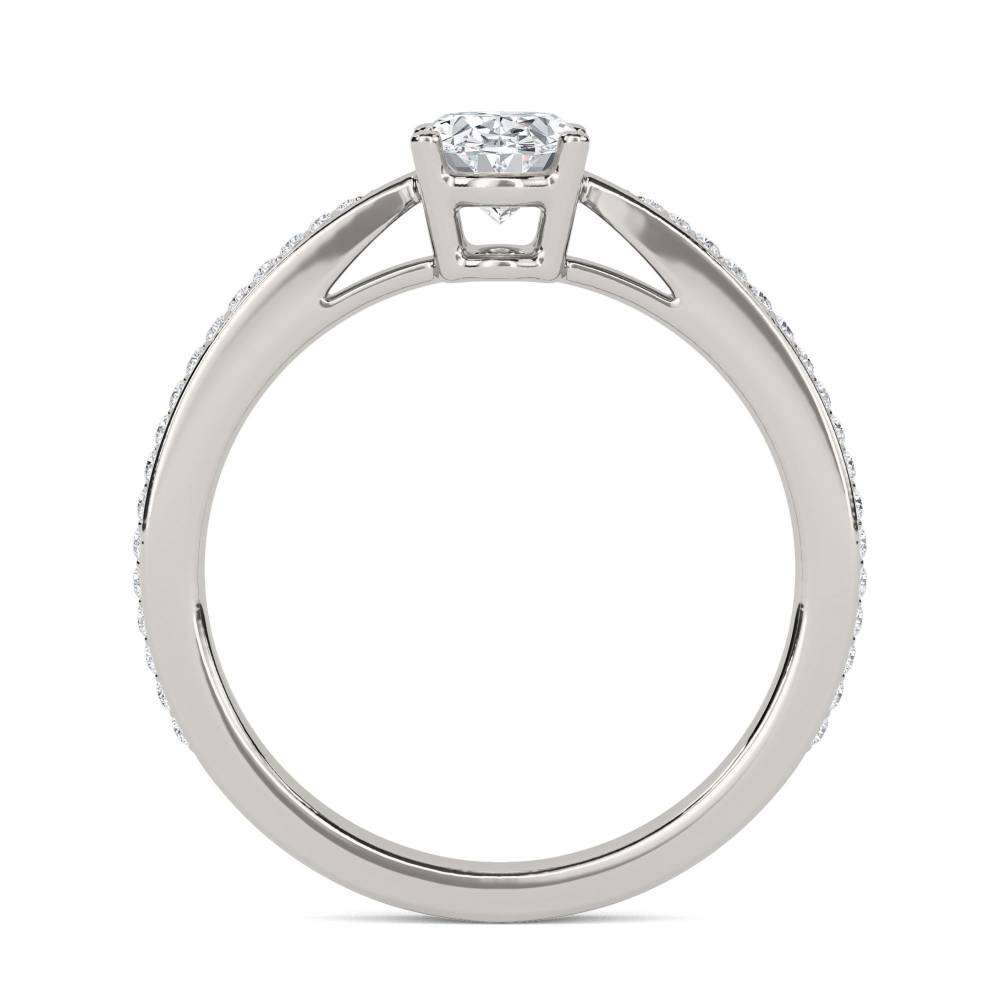 Oval Diamond Shoulder Set Ring P