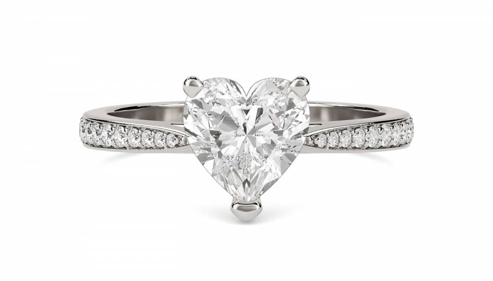 Modern Heart Diamond Shoulder Set Ring P