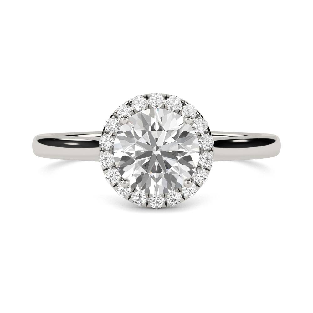 Elegant Round Diamond Single Halo Ring P