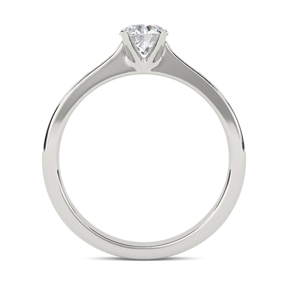 Round Shoulder Set Diamond Engagement Ring P