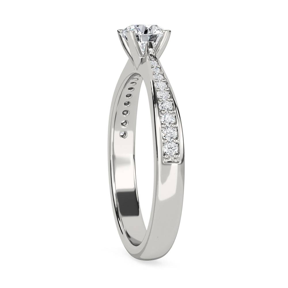 Round Shoulder Set Diamond Engagement Ring P