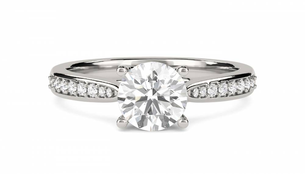 Round Diamond Shoulder Set Ring P