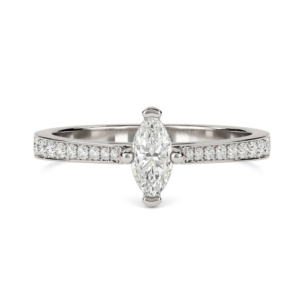 Marquise Diamond Shoulder Set Ring P