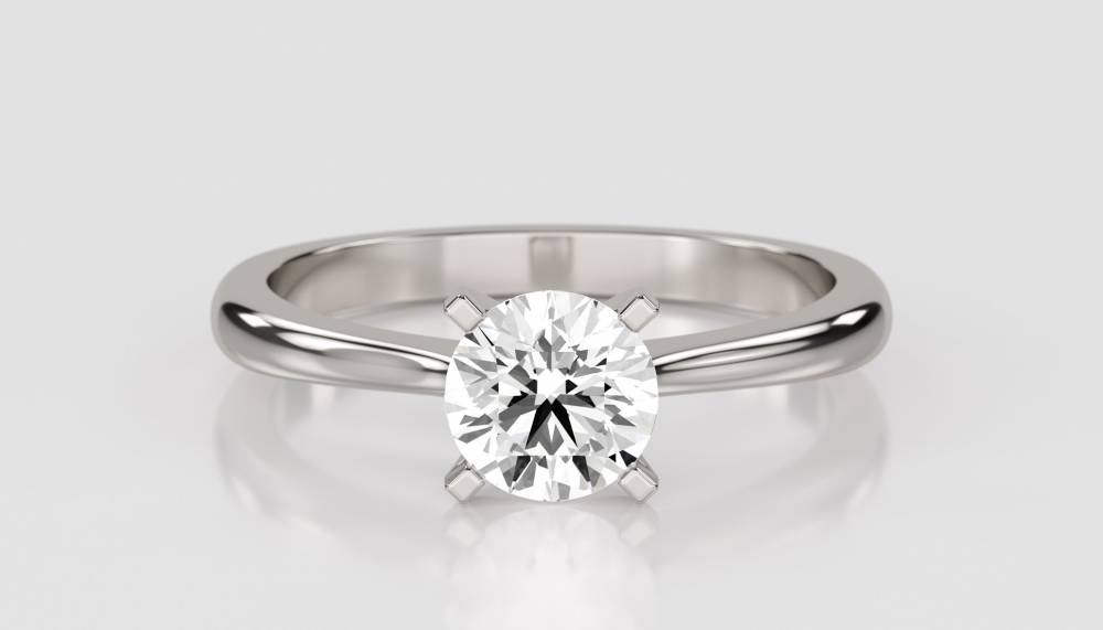 Round Diamond Engagement Ring set in Platinum