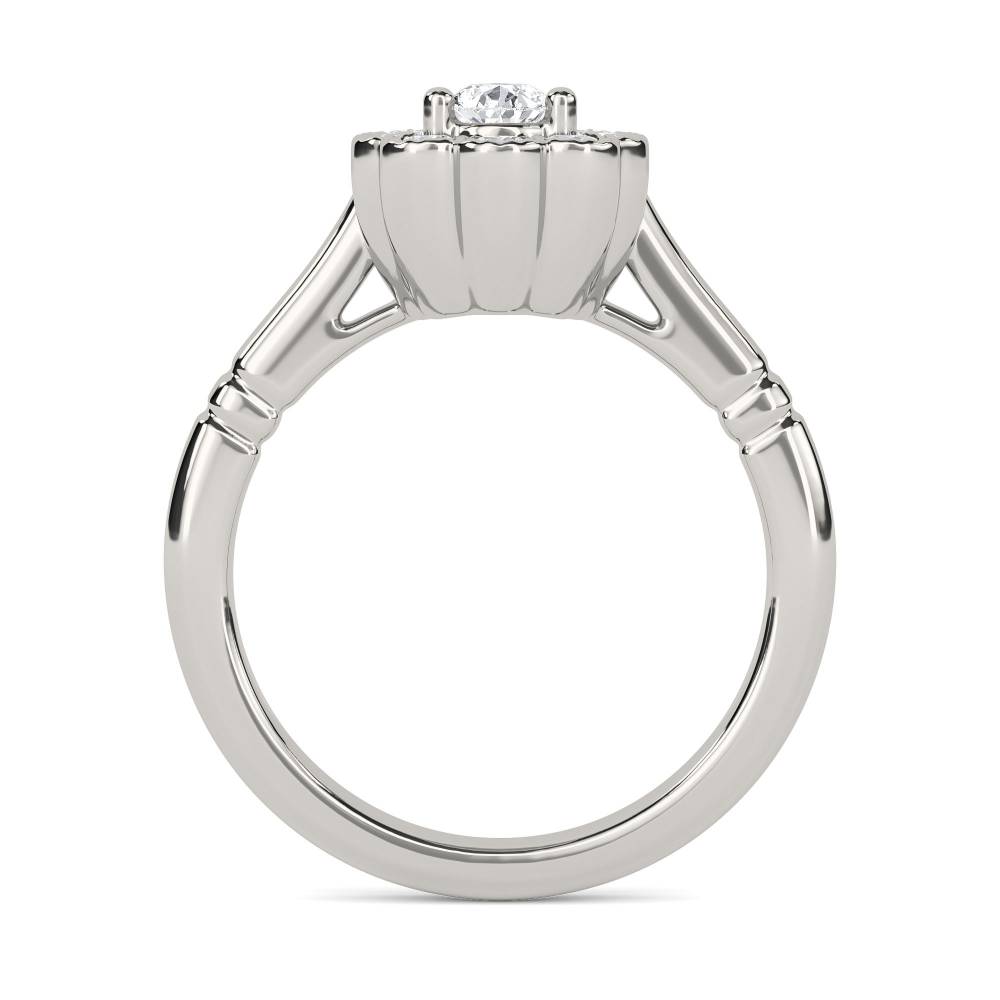 Pear Diamond Milgrain Set Designer Ring set in Platinum