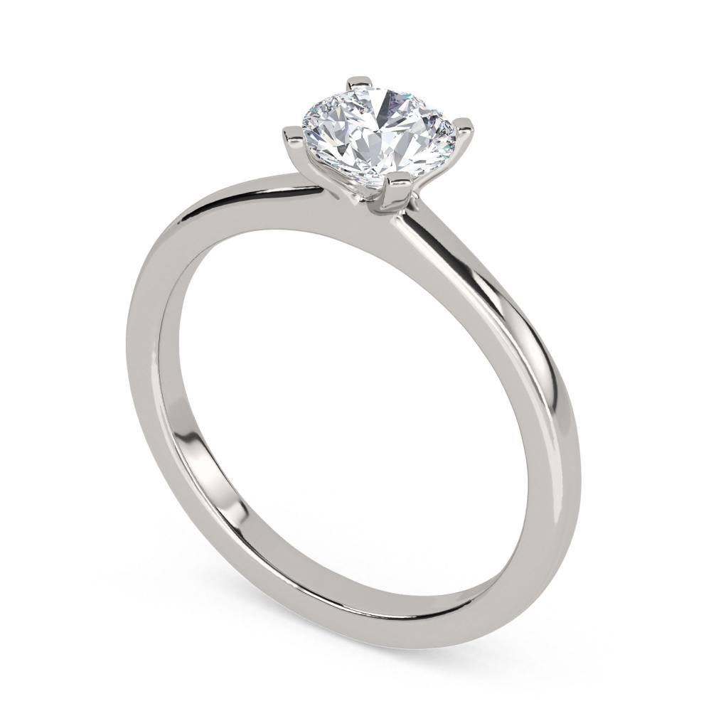 Knife Edge Round Diamond Engagement Ring P