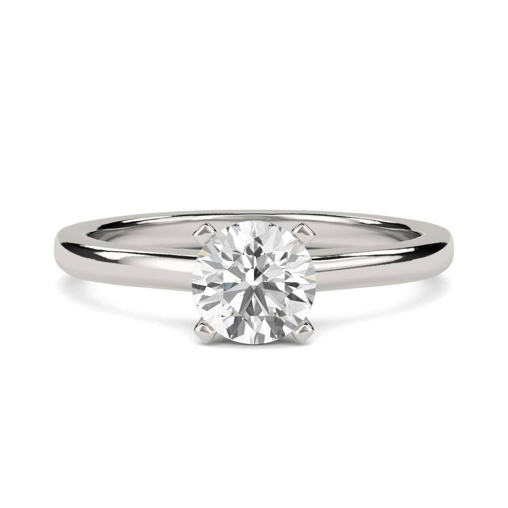 Knife Edge Round Diamond Engagement Ring P