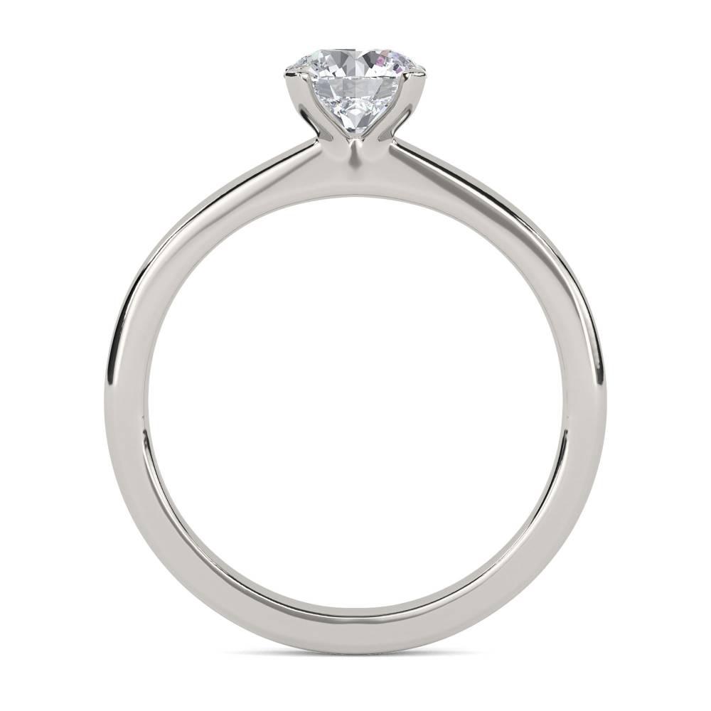 Knife Edge Round Diamond Engagement Ring P