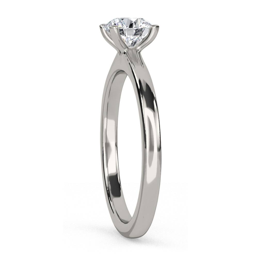 Knife Edge Round Diamond Engagement Ring P