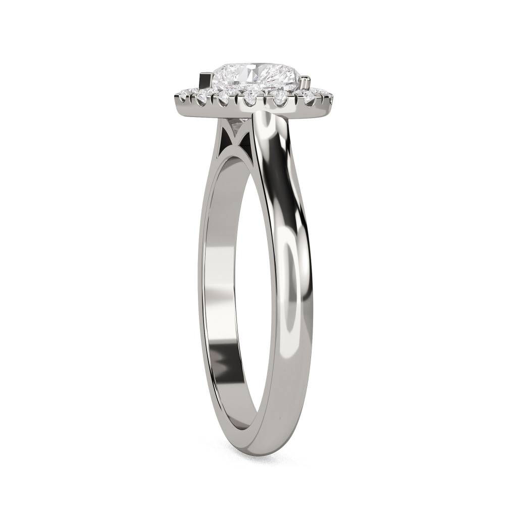 Modern Heart Diamond Single Halo Ring P