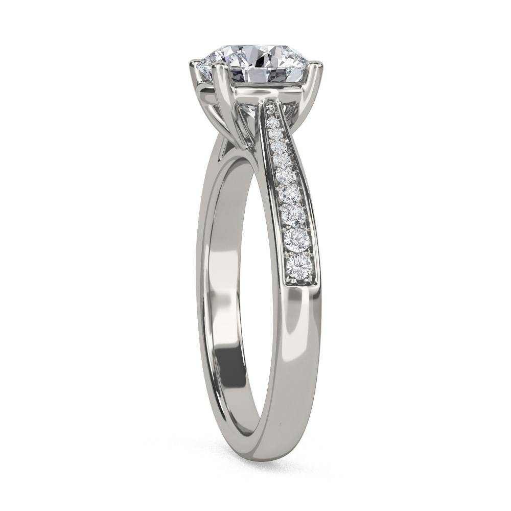 Round Diamond Shoulder Set Ring P