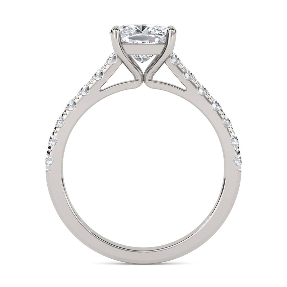 Cushion Diamond Shoulder Set Ring Image