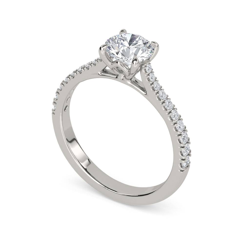 Shoulder Set Diamond Engagement Ring set in Platinum