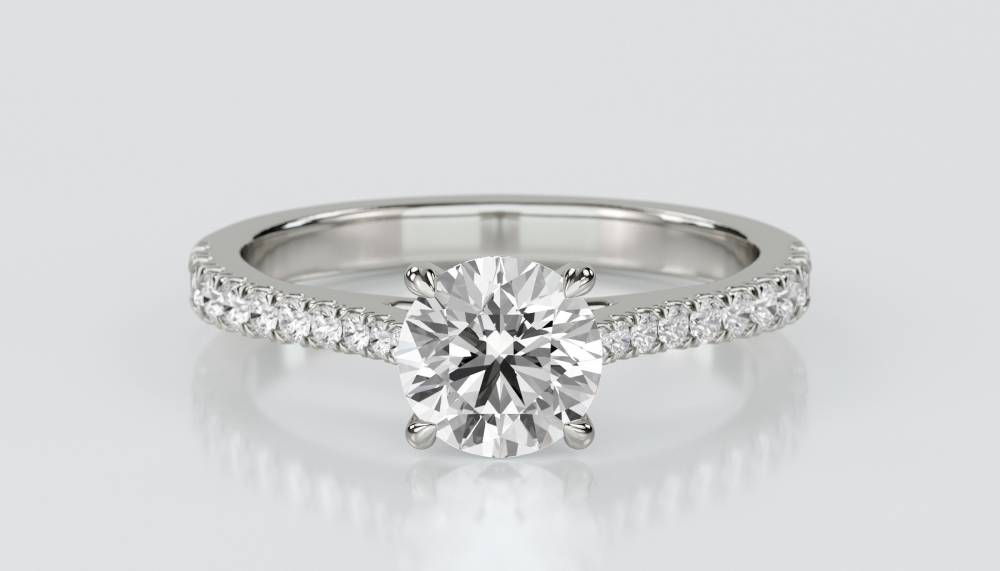 Shoulder Set Diamond Engagement Ring set in Platinum