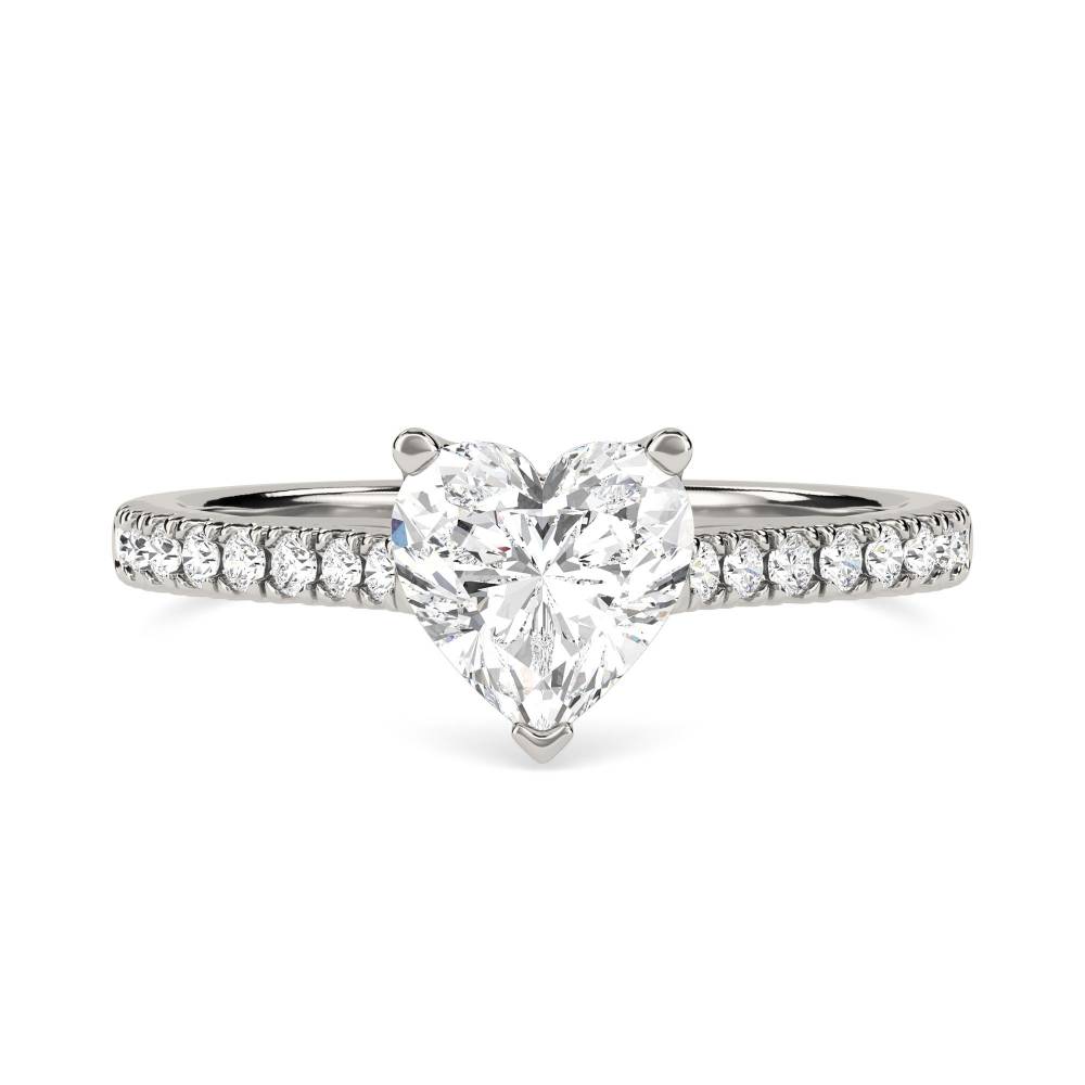 Modern Heart Diamond Shoulder Set Ring P