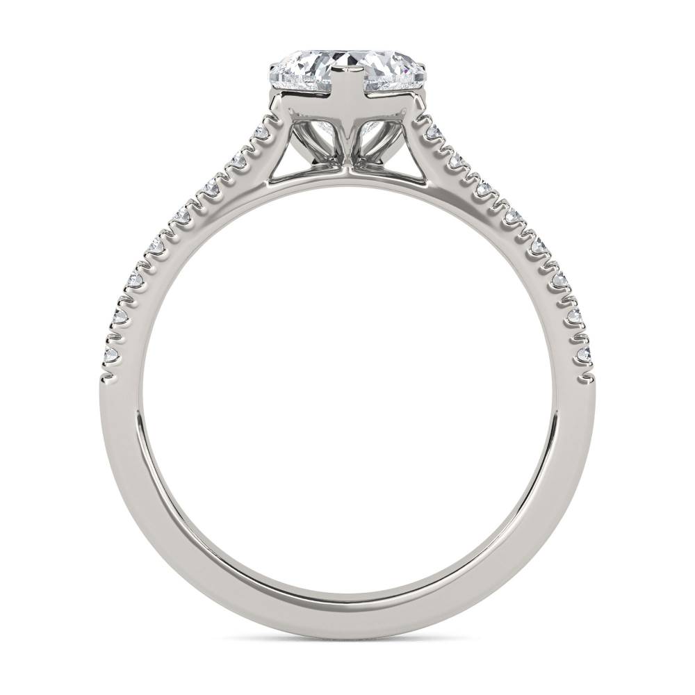 Modern Heart Diamond Shoulder Set Ring P