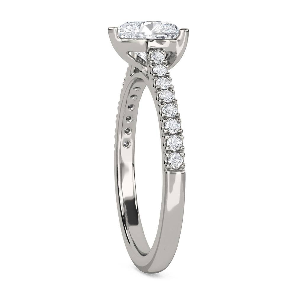 Modern Heart Diamond Shoulder Set Ring P