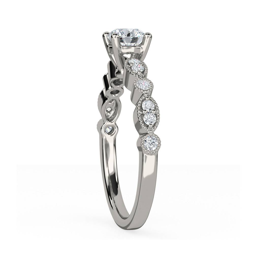 Infinity Twist Round Diamond Engagement Ring P