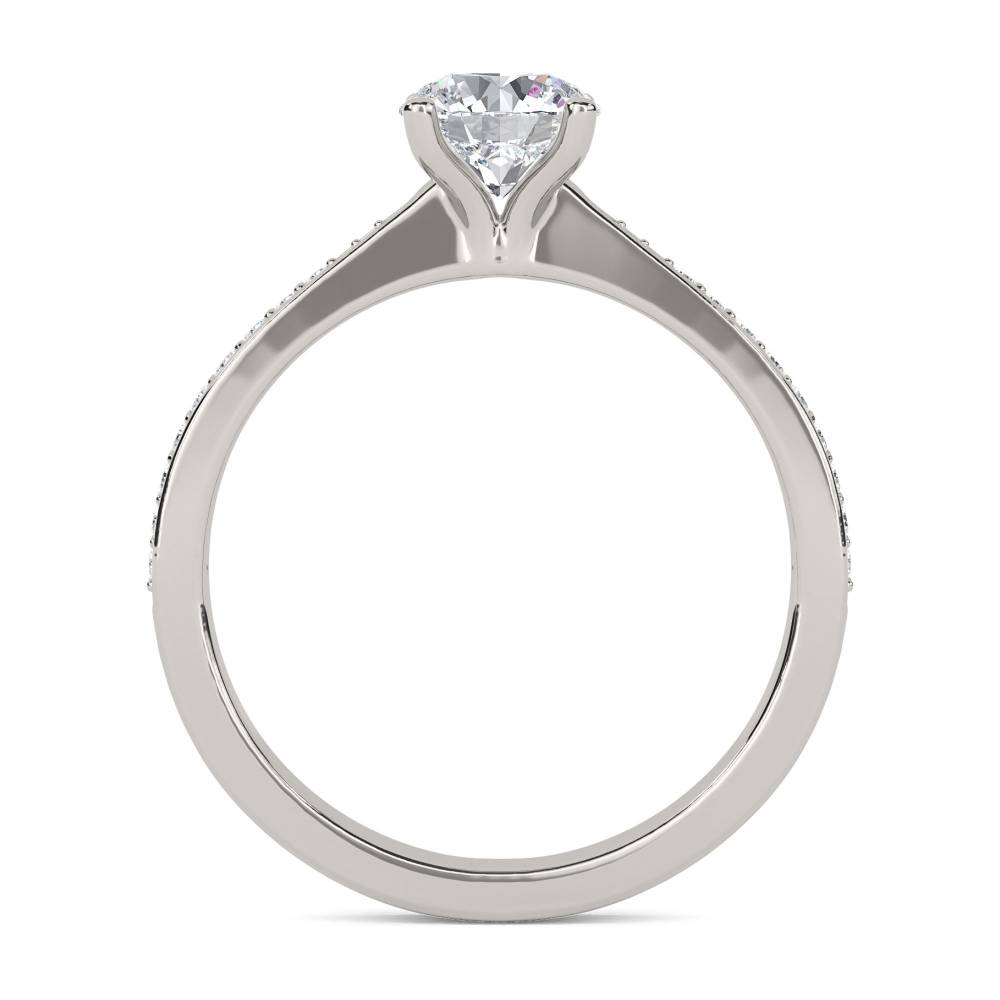 Round Shoulder Set Diamond Engagement Ring P