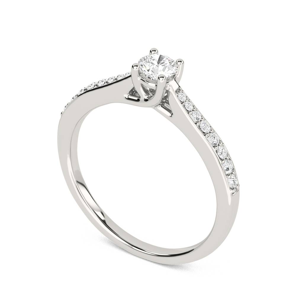 Shoulder Set Diamond Engagement Ring P