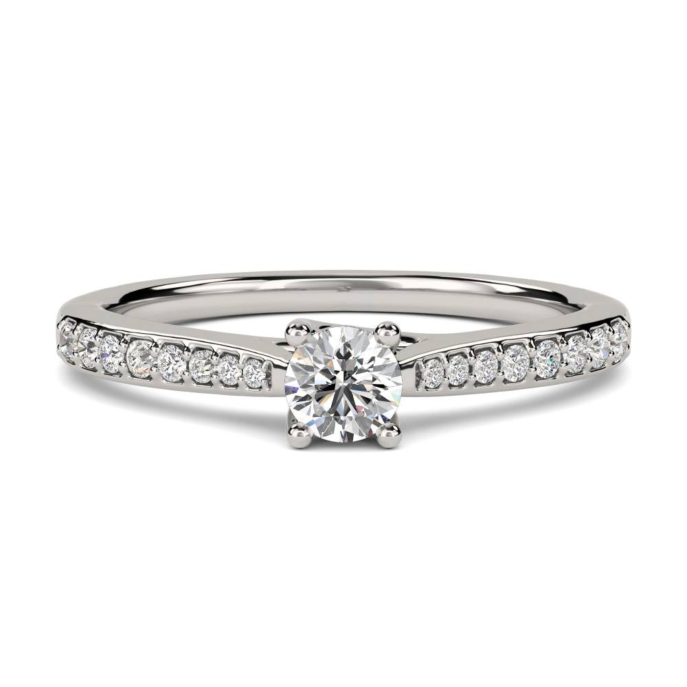 Shoulder Set Diamond Engagement Ring set in Platinum