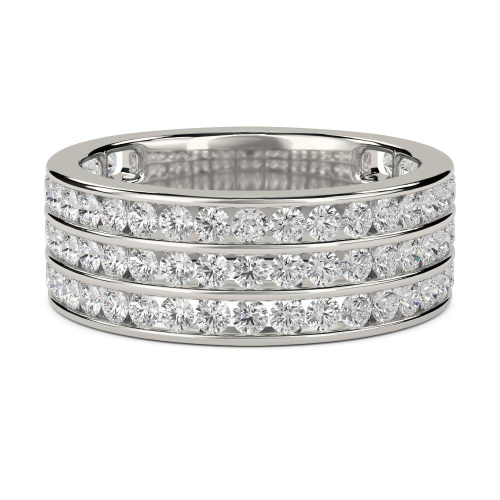 Triple Row Round Diamond Eternity Ring P