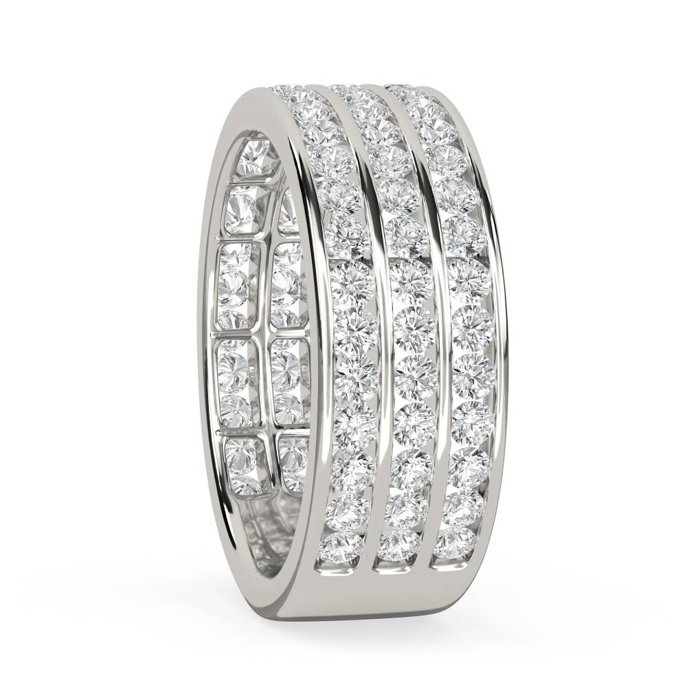 Triple Row Round Diamond Eternity Ring P