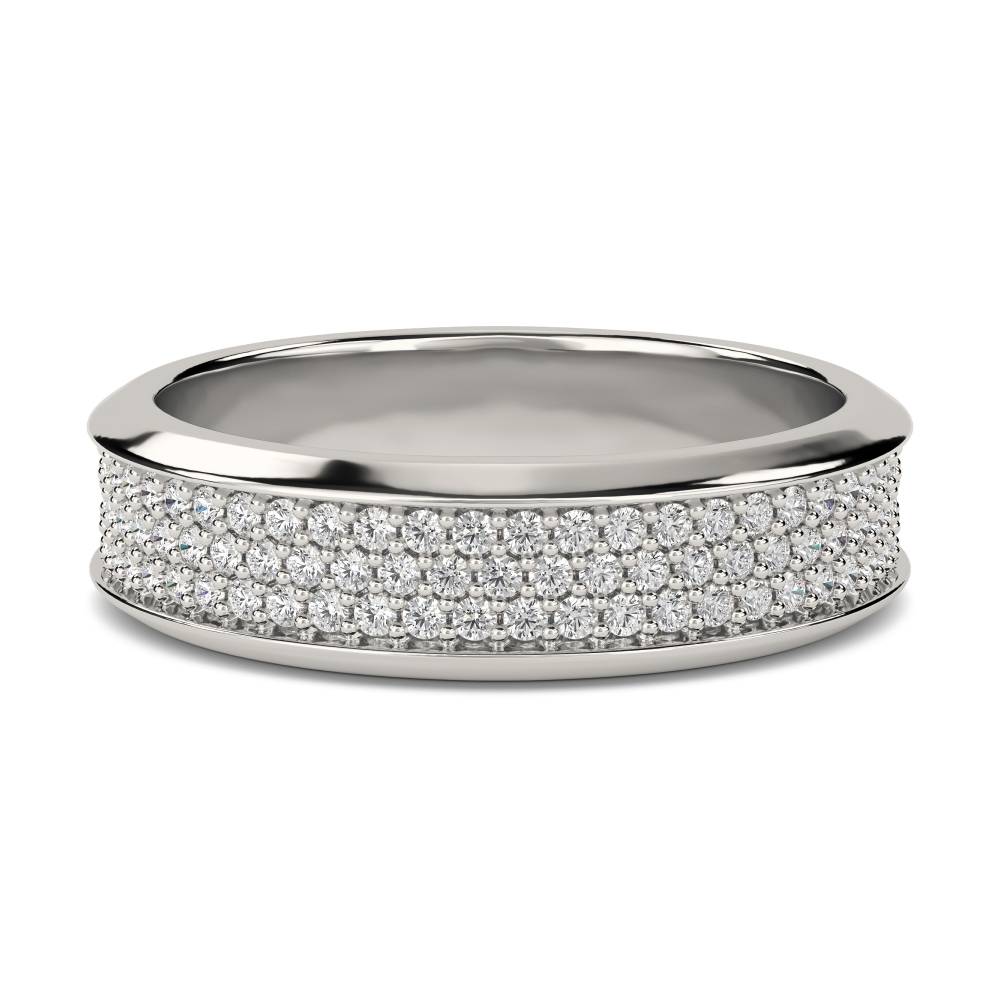 Three Row Round Diamond Full Eternity Ring set in Platinum