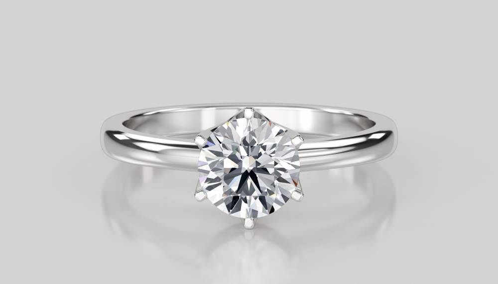 Round Diamond Engagement Ring set in Platinum