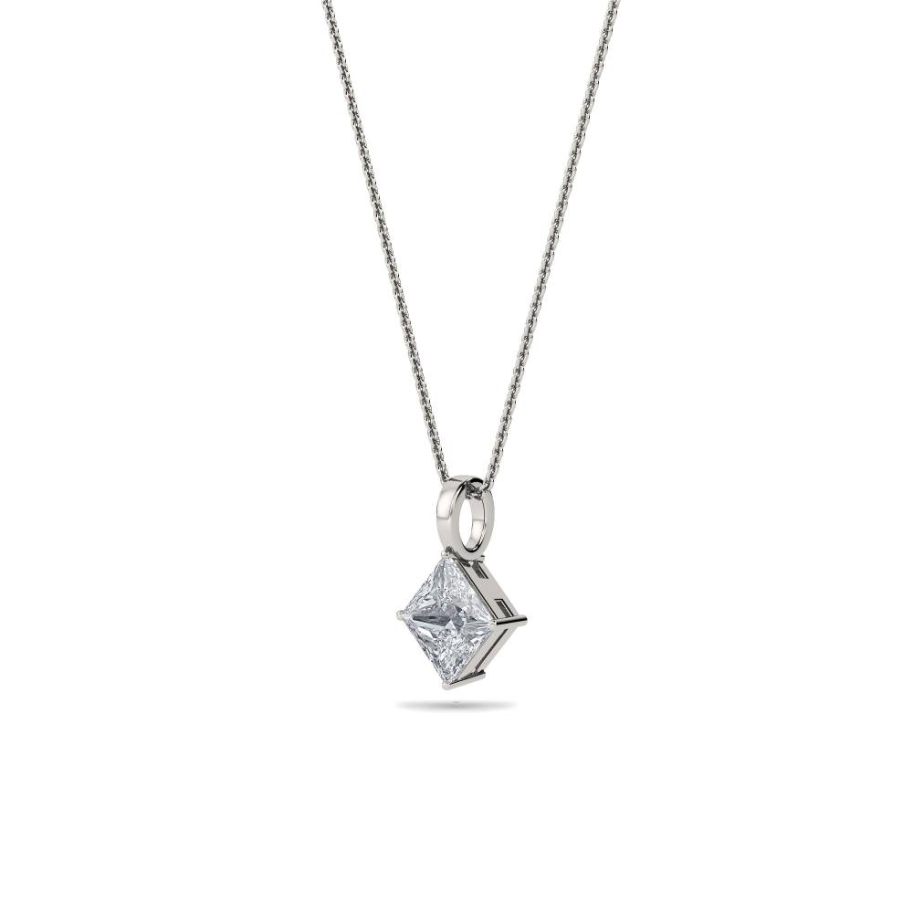 Modern Princess Diamond Solitaire Pendant P