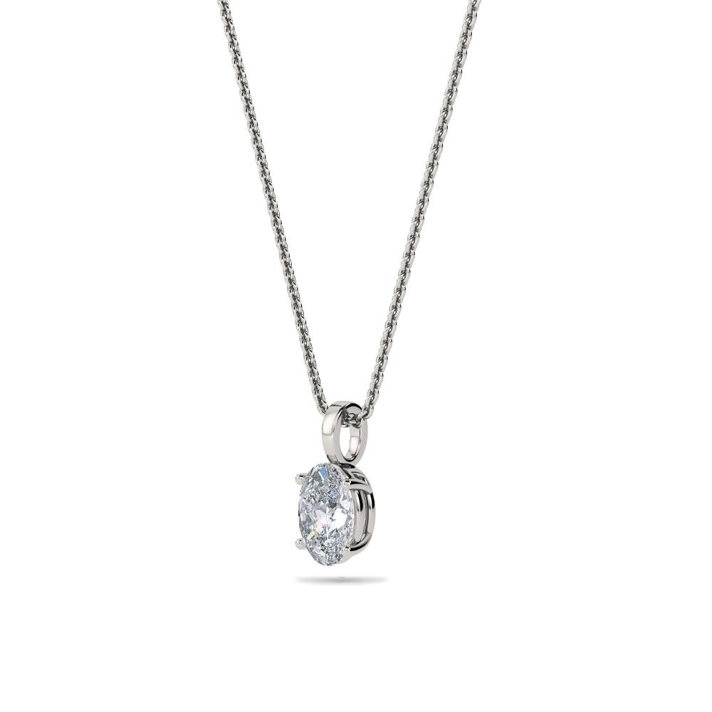 Classic Oval Diamond Solitaire Pendant P