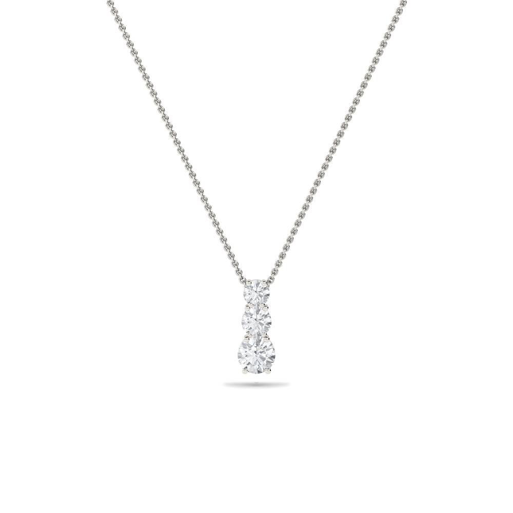 Graduated Round Diamond Trilogy Pendant set in Platinum