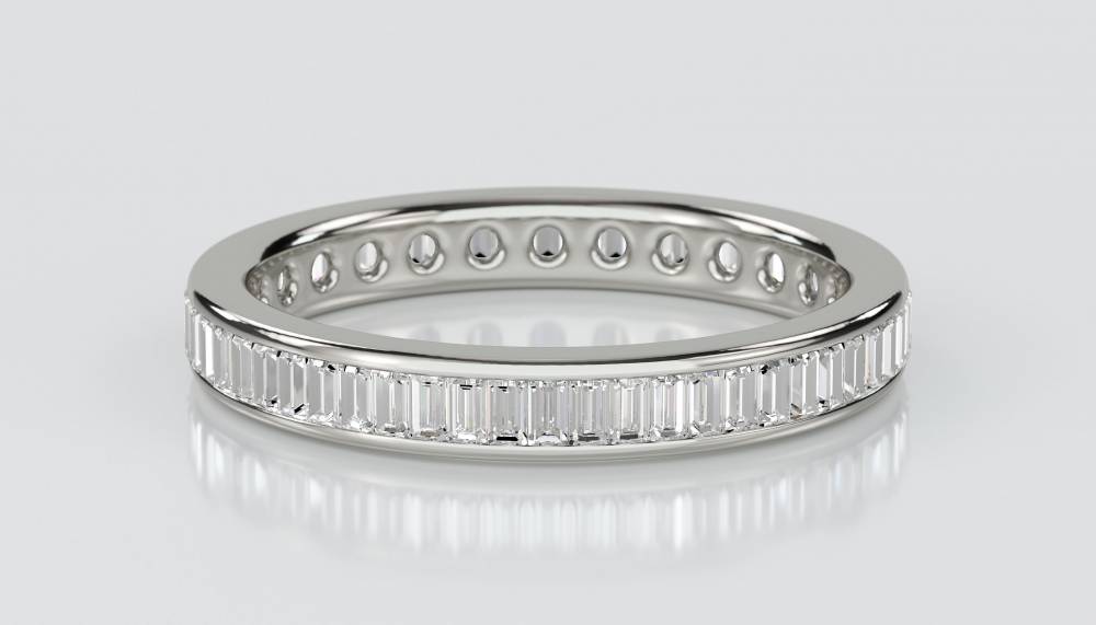 3mm Elegant Baguette Diamond Full Eternity Ring P