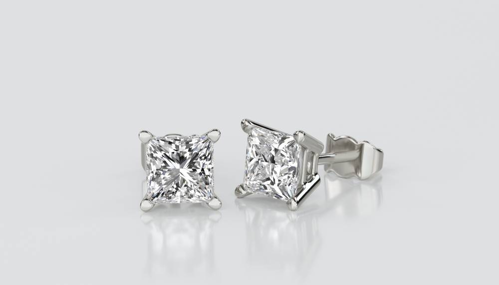 Lucida Princess Cut Diamond Earrings P