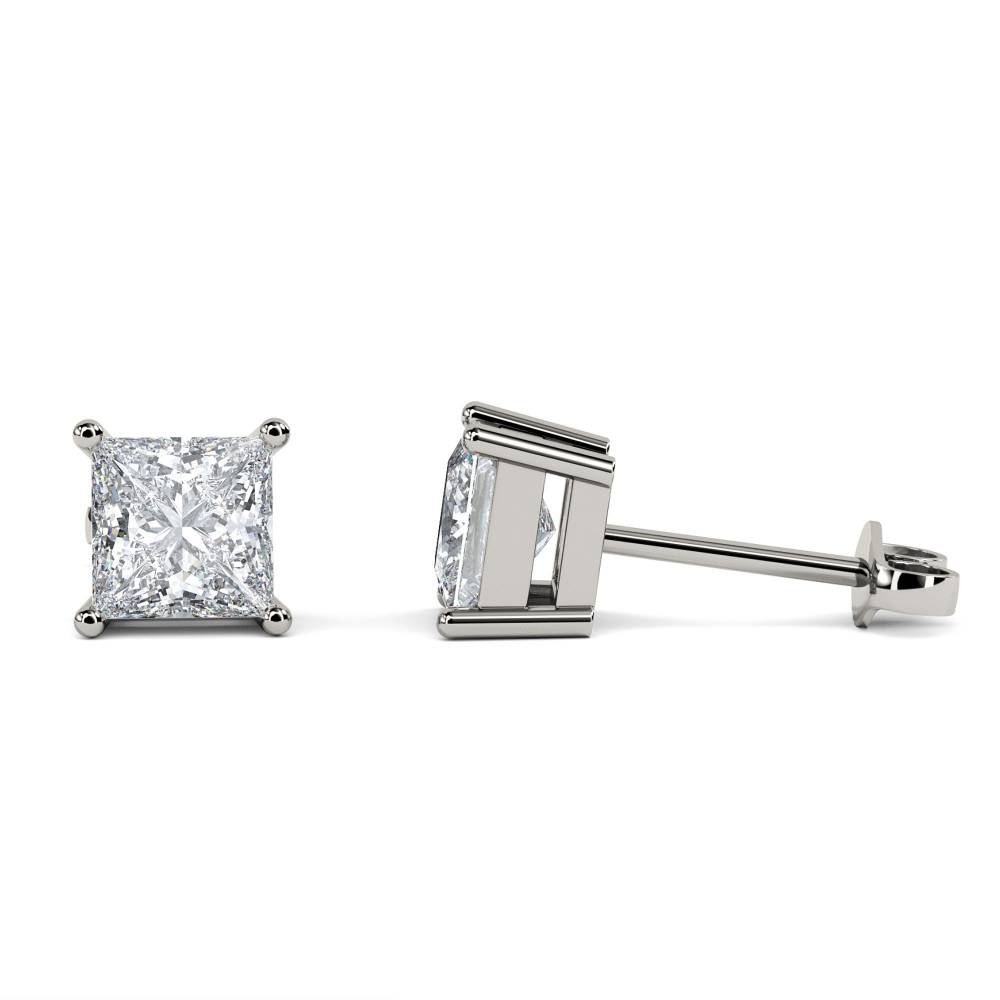 Traditional Princess Diamond Stud Earrings P