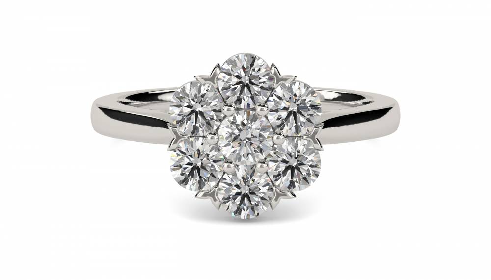 Round Diamond Cluster Ring P